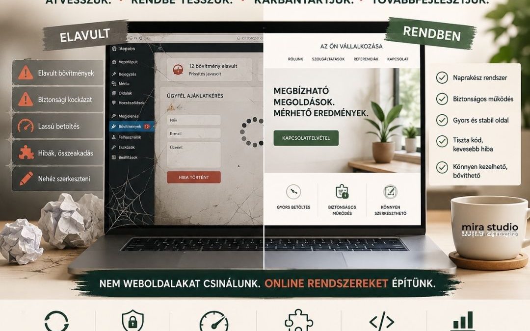 WordPress weboldal átvétele, karbantartása és továbbfejlesztése
